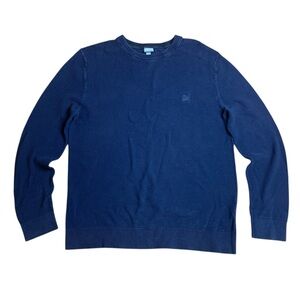 Bench Men’s Navy Blue Ribbed Crewneck Sweater - 100% Cotton - Size M